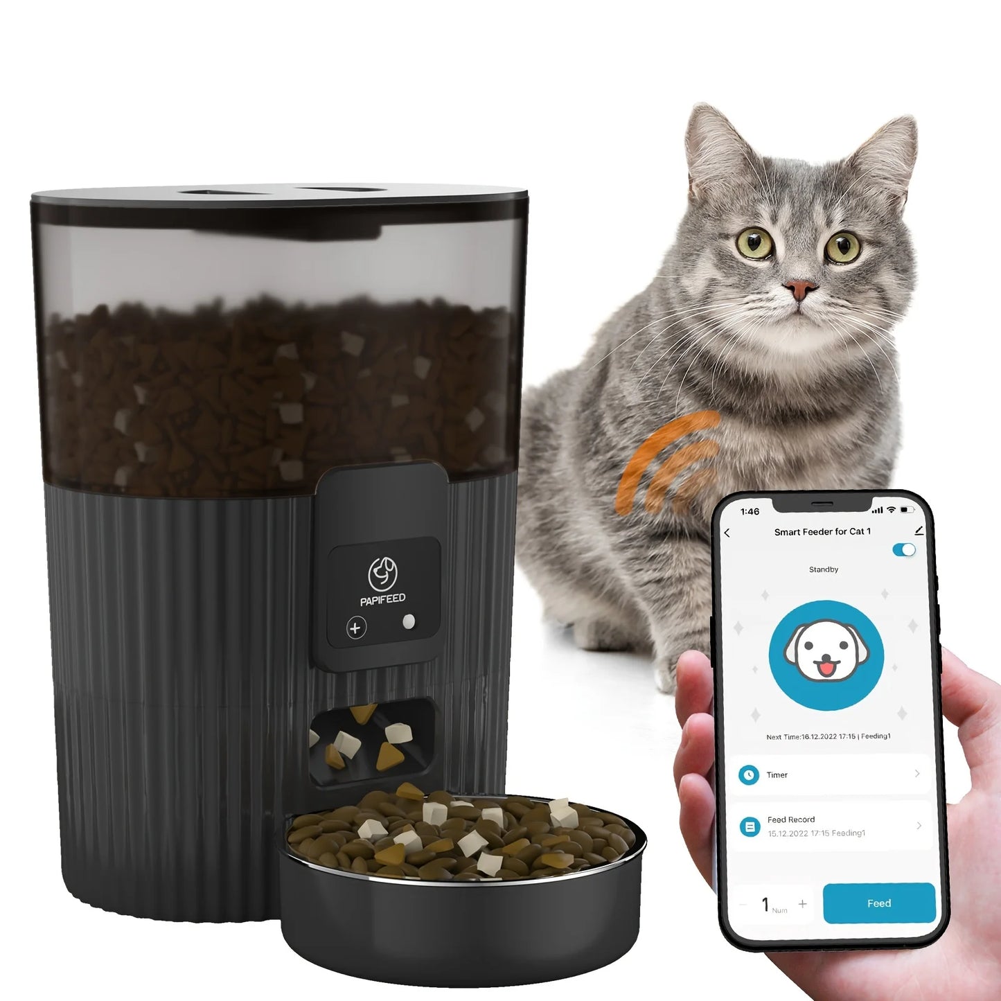 Automatic cat/dog food dispenser, Wi-Fi, Video (optional)