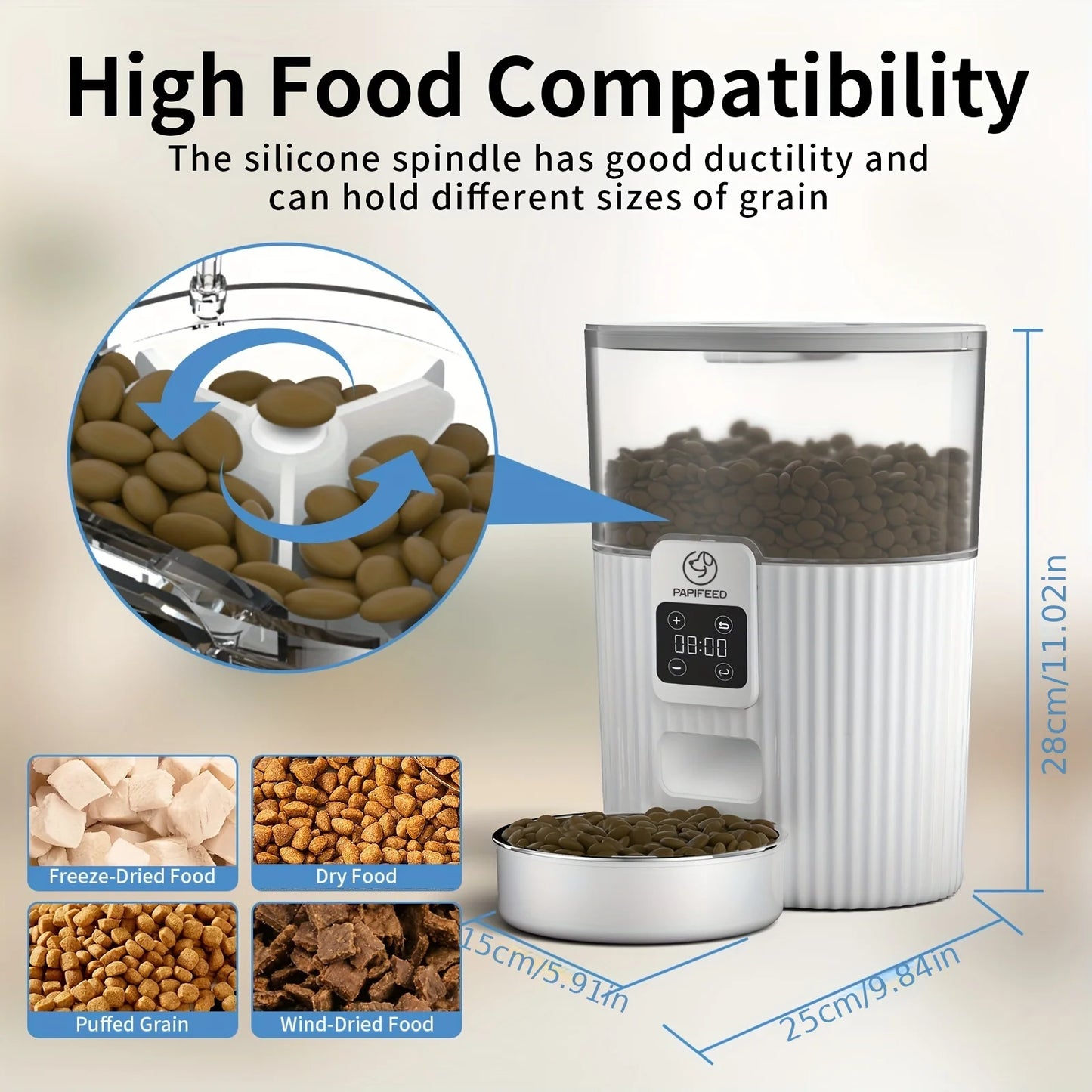 Automatic cat/dog food dispenser, Wi-Fi, Video (optional)