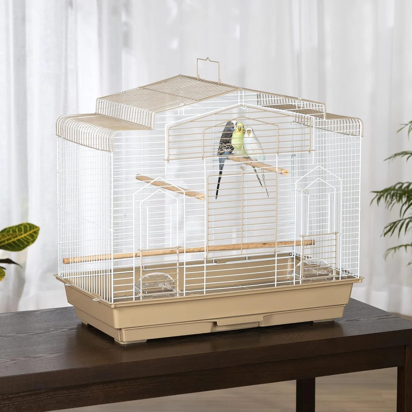 Barn Style Bird Cage for Small Birds & Parrots