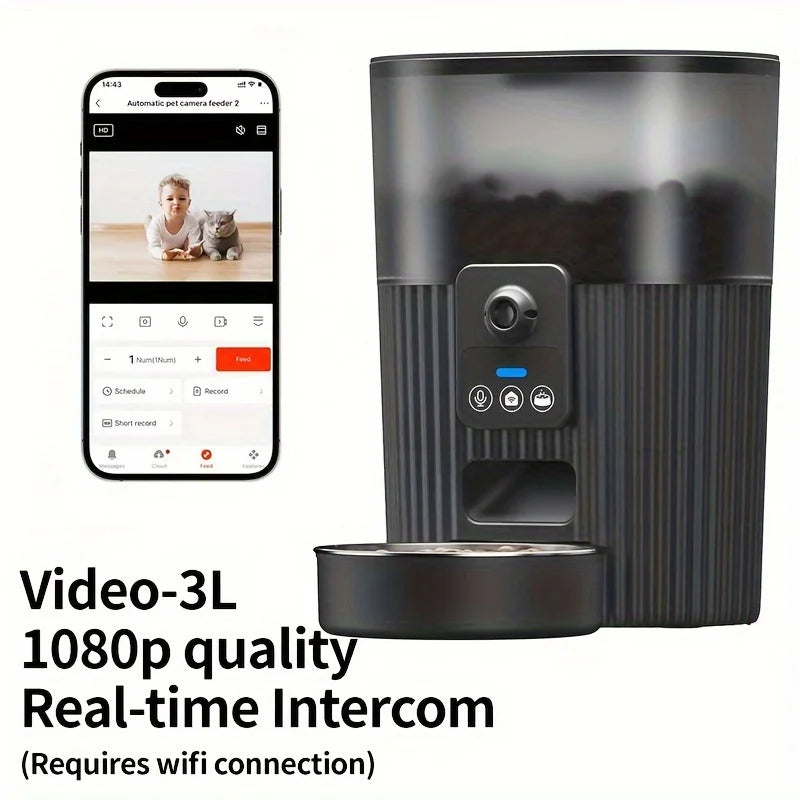 Automatic cat/dog food dispenser, Wi-Fi, Video (optional)