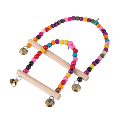 Parrot Cage Toy Set: Swings, Chews & Perches
