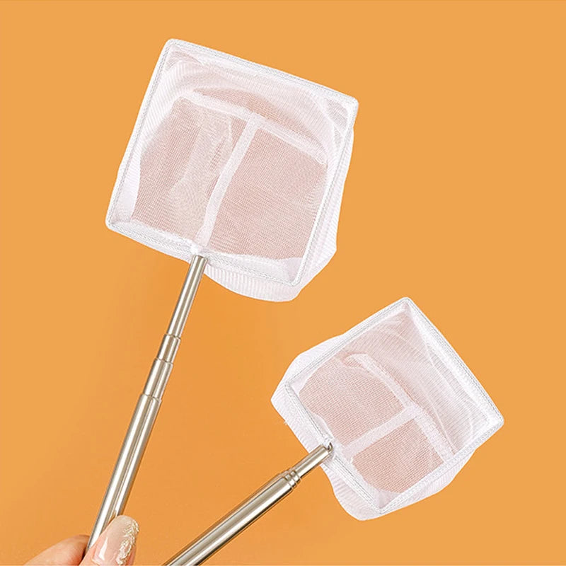 Aquarium Square Fishing Net With Suction Cup Extendable Long Handle Fishing Gear For Catching Fish Shrimp tank clean accessories