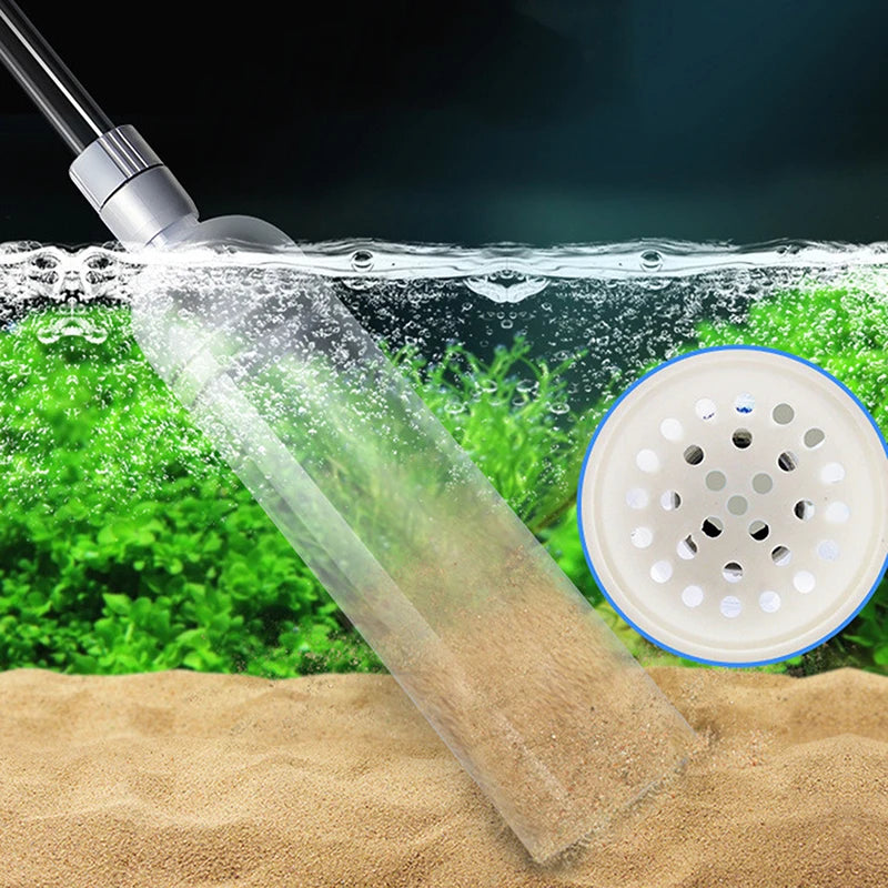 1.5m Manual Aquarium Siphon Vacuum - Handheld Water Changer Cleaning Tool