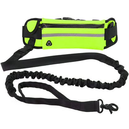 Reflective Hands-Free Dog Leash with Waist Bag