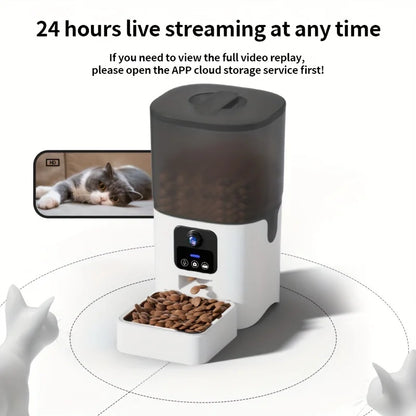 Smart Automatic Pet Food Dispenser with Wi-Fi & Video