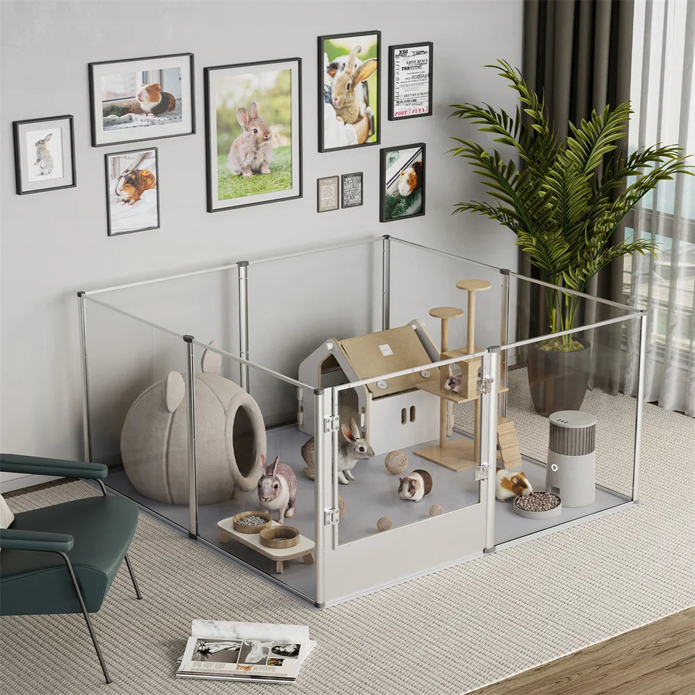 Extra Large Acrylic Pet Enclosure for Small Dogs, Rabbits, Ferrets, Guinea Pigs