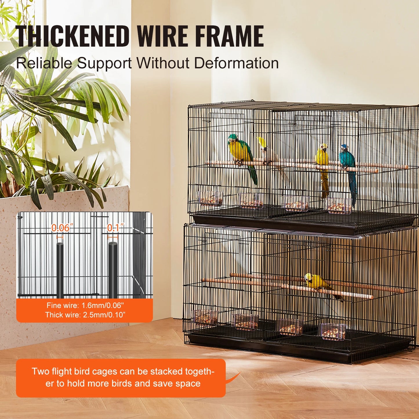 VEVOR 30" Stackable Flight Bird Cage