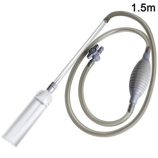 1.5m Manual Aquarium Siphon Vacuum - Handheld Water Changer Cleaning Tool