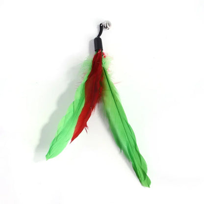 Interactive Cat Wand Toy with Bell & Feather Heads