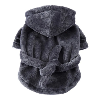 Quick-Drying, Super Absorbent Luxury Dog Bathrobe with Hood