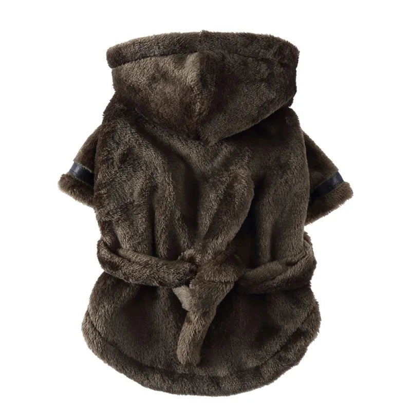 Quick-Drying, Super Absorbent Luxury Dog Bathrobe with Hood