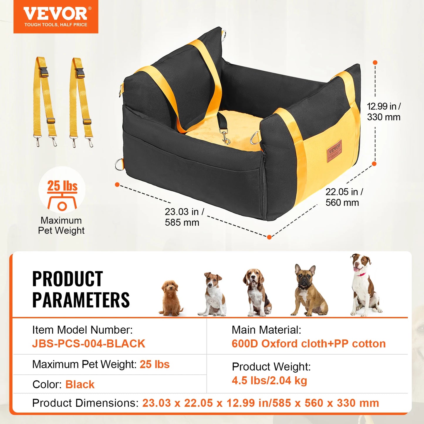 Pet Booster Seat with Clip-on Safety Leash, Easy Car Installation, Waterproof (various styles)3