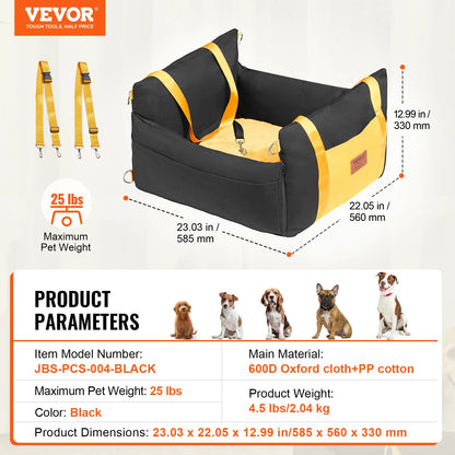Pet Booster Seat with Clip-on Safety Leash, Easy Car Installation, Waterproof (various styles)3