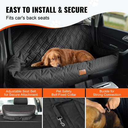 Pet Booster Seat with Clip-on Safety Leash, Easy Car Installation, Waterproof (various styles)3