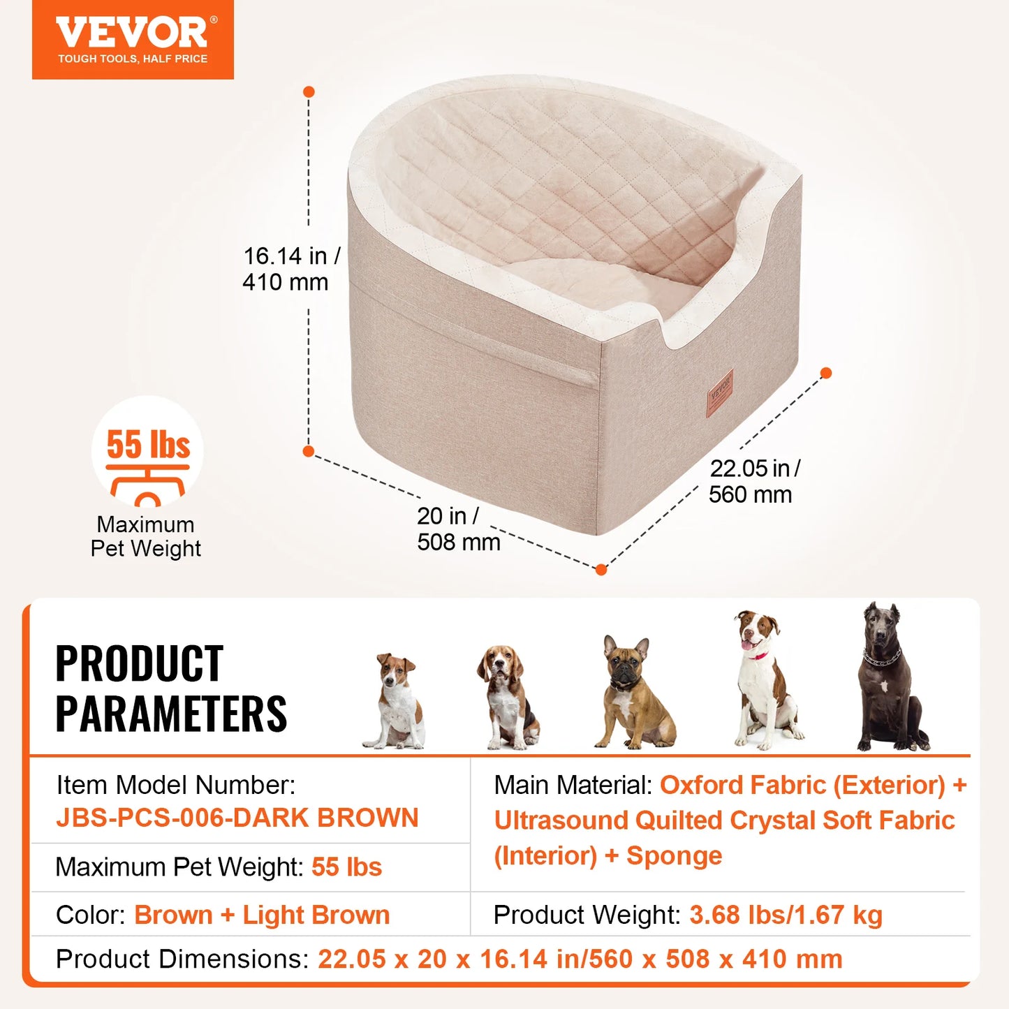 Pet Booster Seat with Clip-on Safety Leash, Easy Car Installation, Waterproof (various styles)3