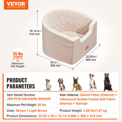 Pet Booster Seat with Clip-on Safety Leash, Easy Car Installation, Waterproof (various styles)3