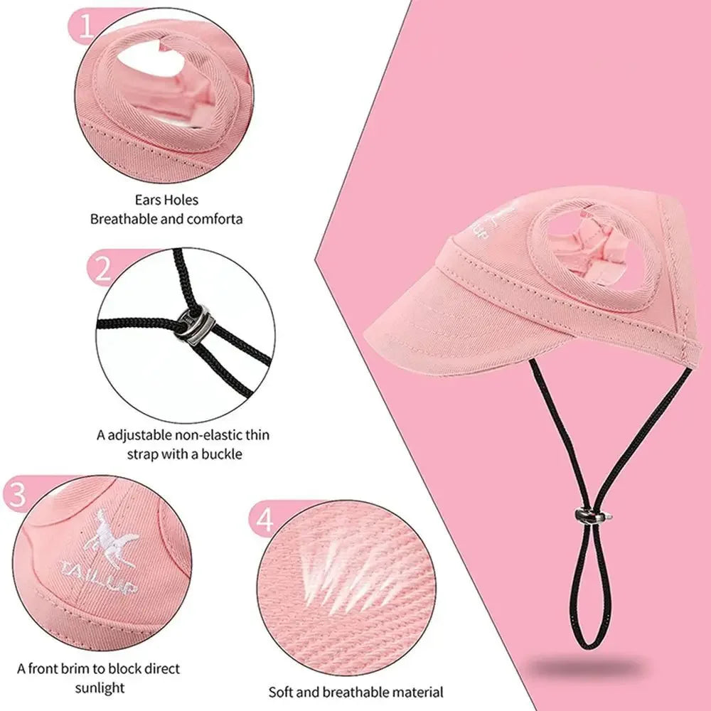 Adjustable Pet Baseball Cap with Ear Holes