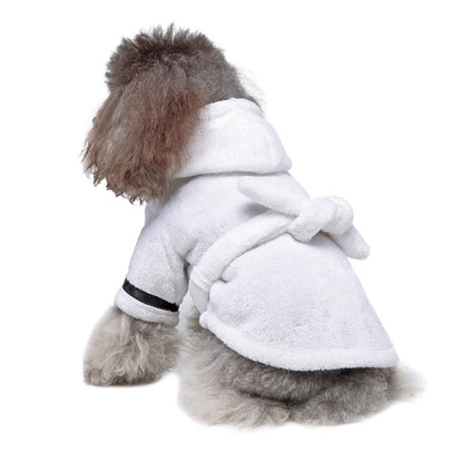 Quick-Drying, Super Absorbent Luxury Dog Bathrobe with Hood