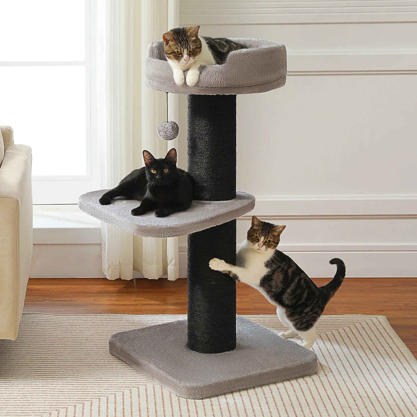 Cats Scratching Post with Top Perch and Napping Ledge