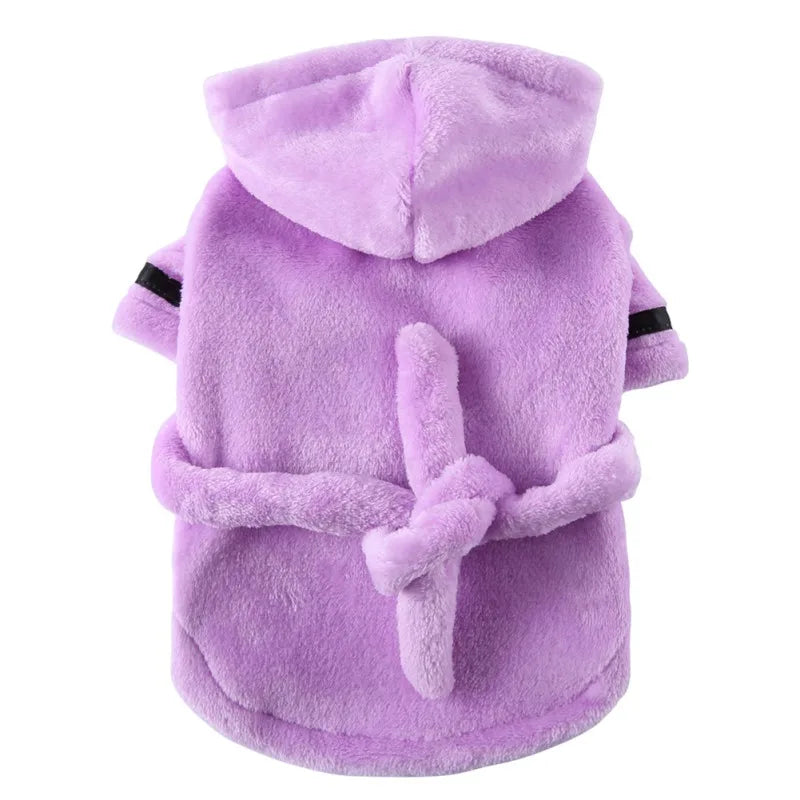 Quick-Drying, Super Absorbent Luxury Dog Bathrobe with Hood