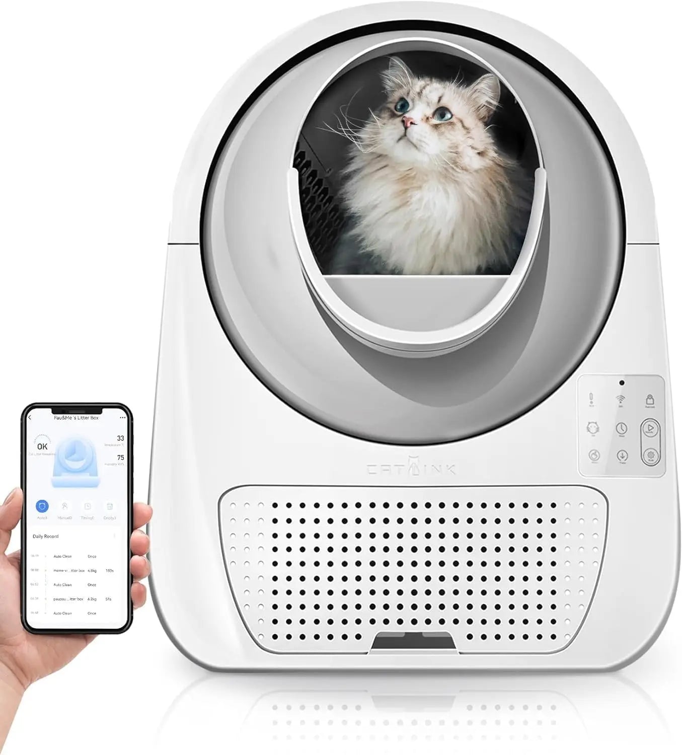 Self-Cleaning Automatic Litter Box for Cats 3.3~22lbs, Smart App Control, Carbon Filter Box