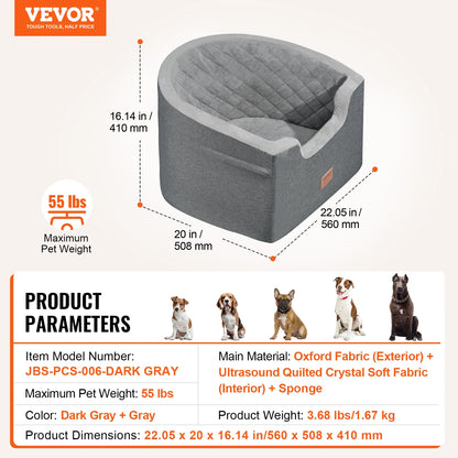 Pet Booster Seat with Clip-on Safety Leash, Easy Car Installation, Waterproof (various styles)3