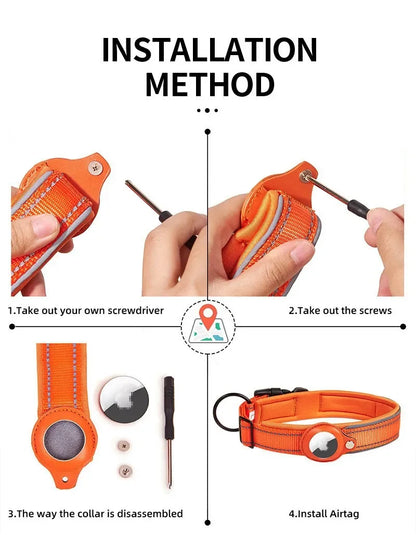 LED AirTag Dog Collar [IPX7 Waterproof]