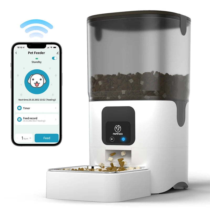Smart Automatic Pet Food Dispenser with Wi-Fi & Video
