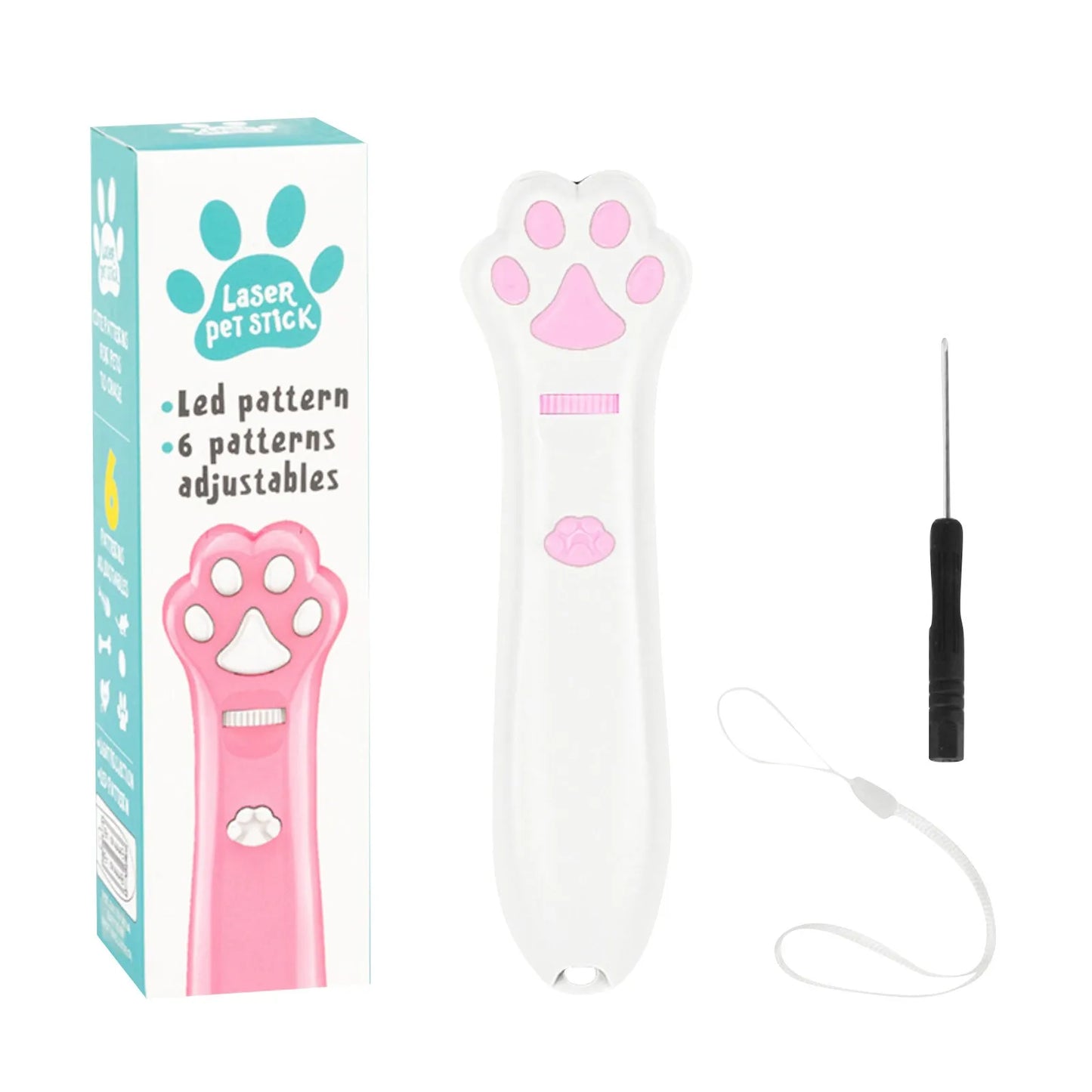 Laser Cat Teasing Stick 5 Modes + Red Dot LED Light Pointer for Pets