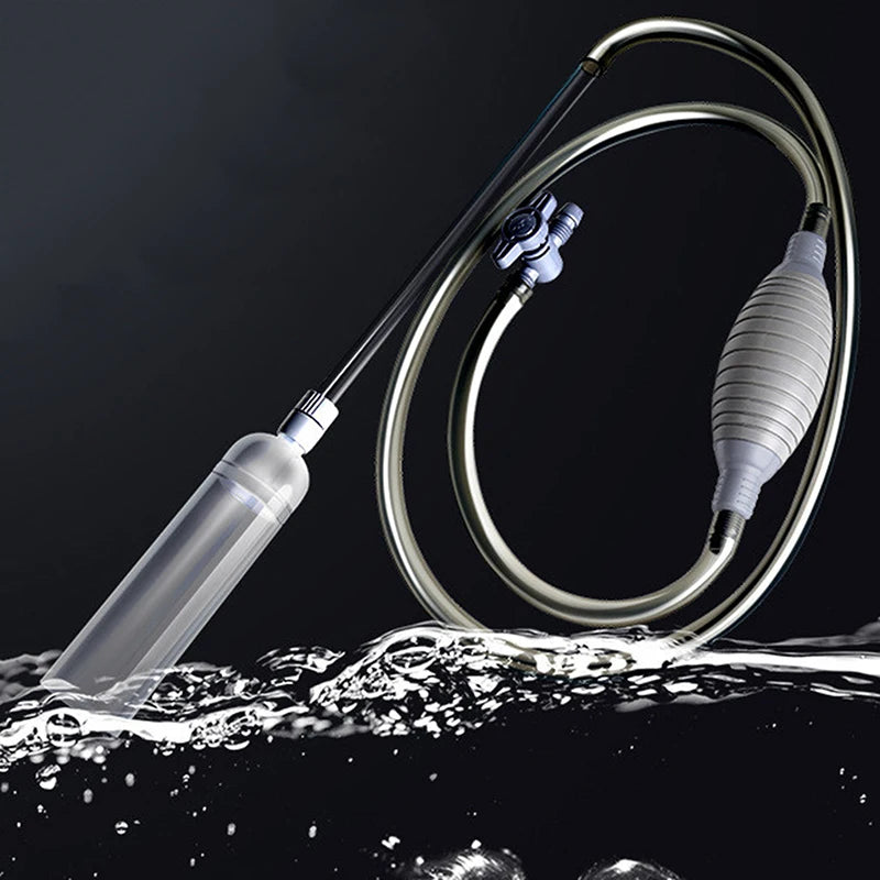 1.5m Manual Aquarium Siphon Vacuum - Handheld Water Changer Cleaning Tool