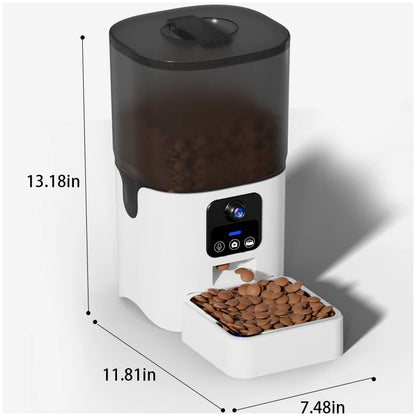 Smart Automatic Pet Food Dispenser with Wi-Fi & Video