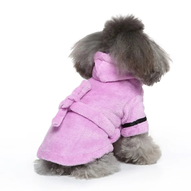 Quick-Drying, Super Absorbent Luxury Dog Bathrobe with Hood