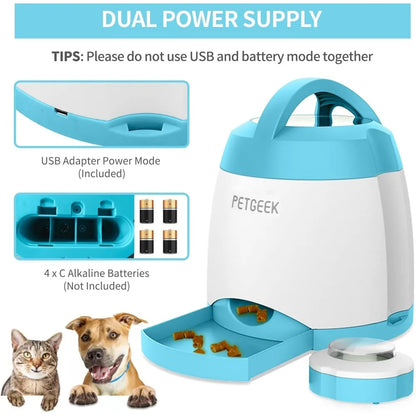 Automatic Treat Dispenser with Remote, Puzzle Memory Training Activity Toy- IQ Training Feeder, Pet Automatic Feeders
