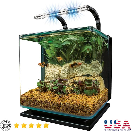 3-Gallon Contour Glass Aquarium Kit with LED Lighting