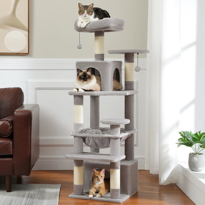 Stable 6-level Cat Condo, Scratching Tree for Multi-Cat Home