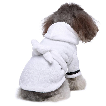 Quick-Drying, Super Absorbent Luxury Dog Bathrobe with Hood
