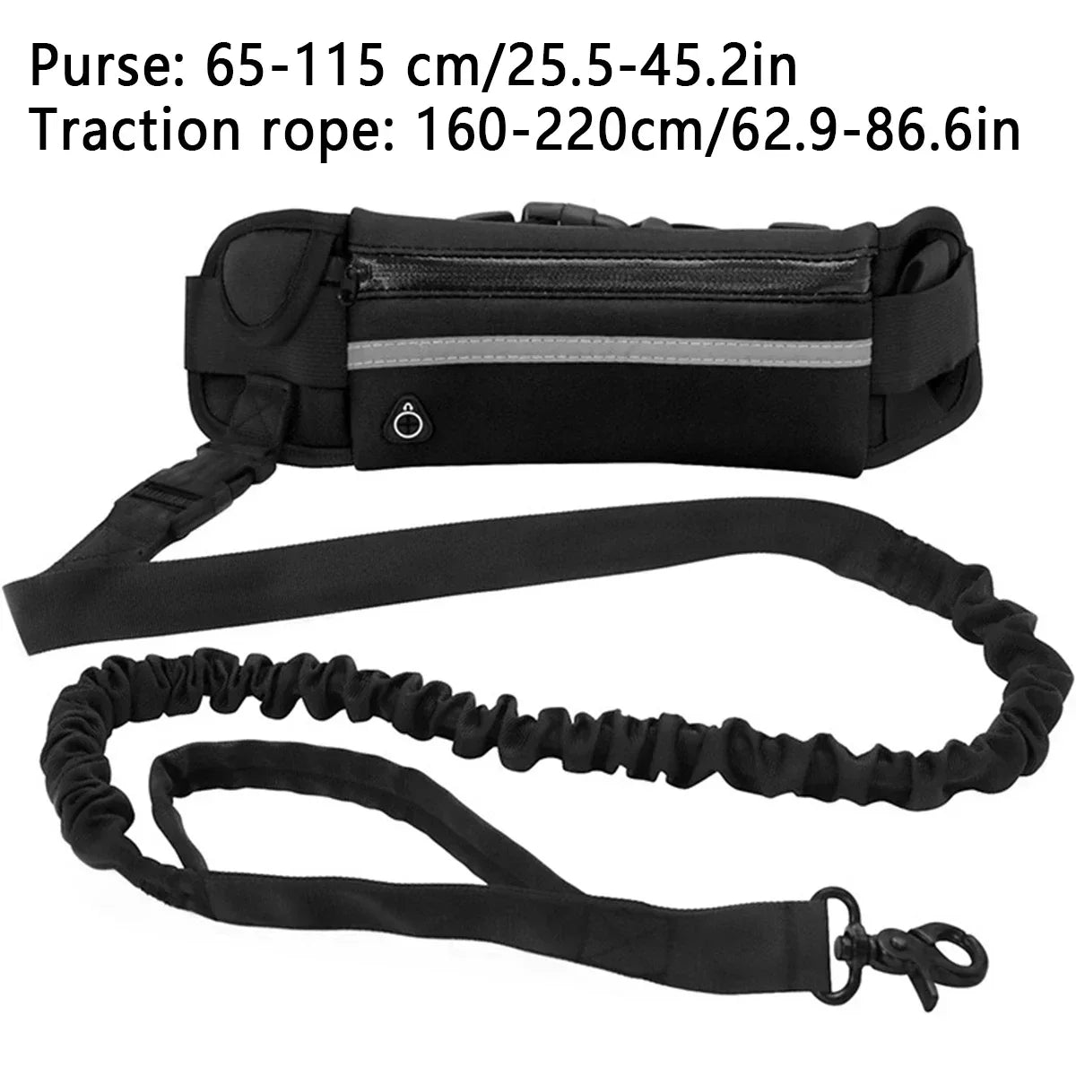 Reflective Hands-Free Dog Leash with Waist Bag