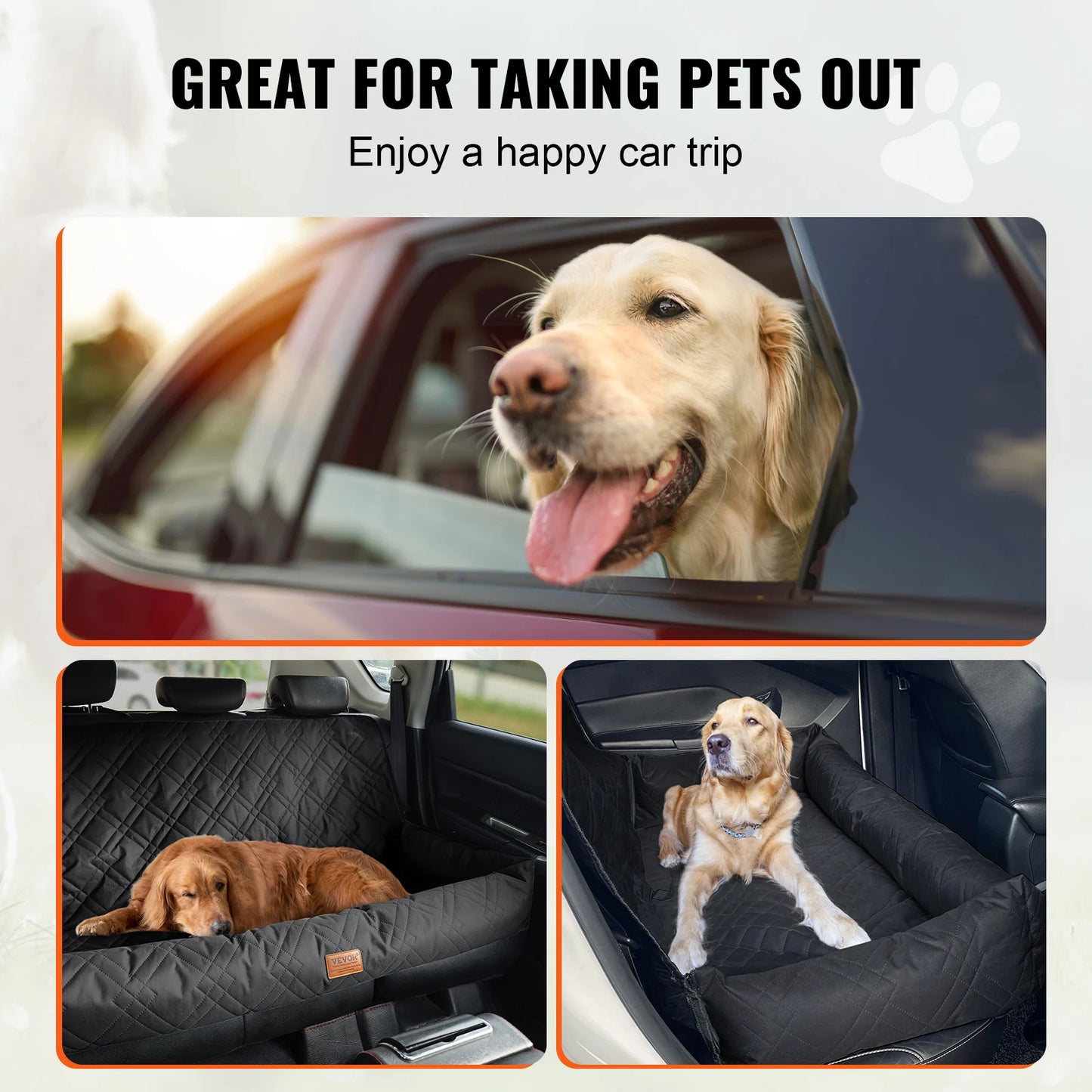 Pet Booster Seat with Clip-on Safety Leash, Easy Car Installation, Waterproof (various styles)3