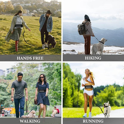 Reflective Hands-Free Dog Leash with Waist Bag
