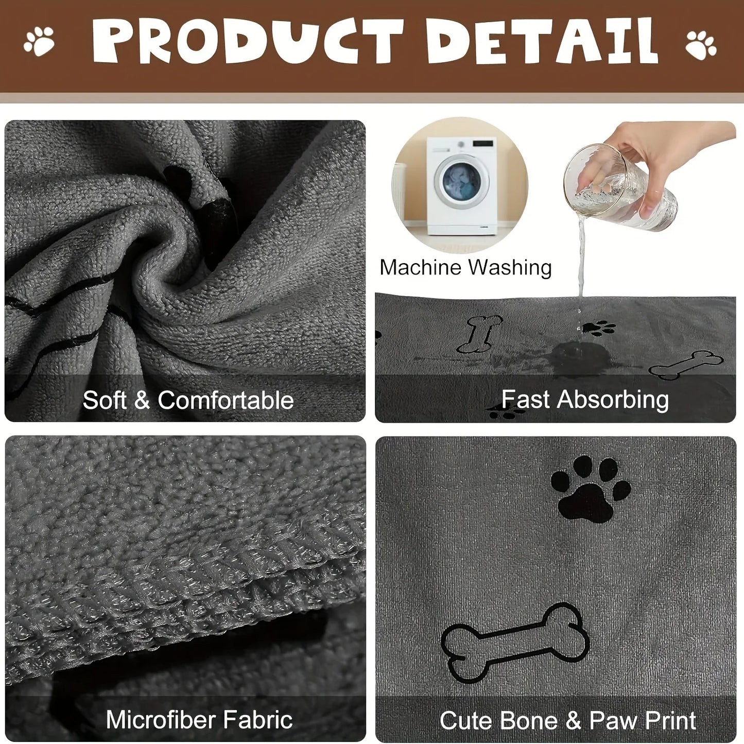 Super Absorbent Quick-Dry Microfiber Dog Towel