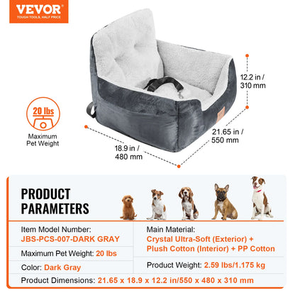 Pet Booster Seat with Clip-on Safety Leash, Easy Car Installation, Waterproof (various styles)3