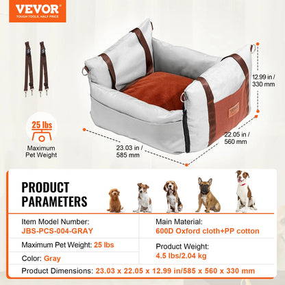 Pet Booster Seat with Clip-on Safety Leash, Easy Car Installation, Waterproof (various styles)3