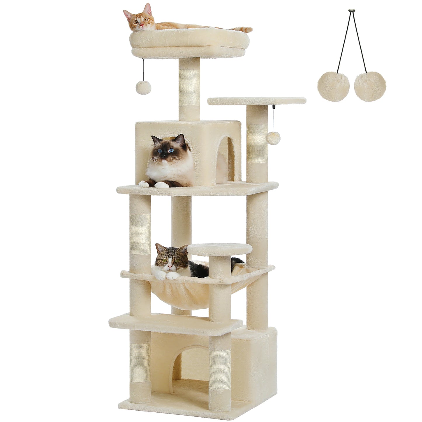 Stable 6-level Cat Condo, Scratching Tree for Multi-Cat Home