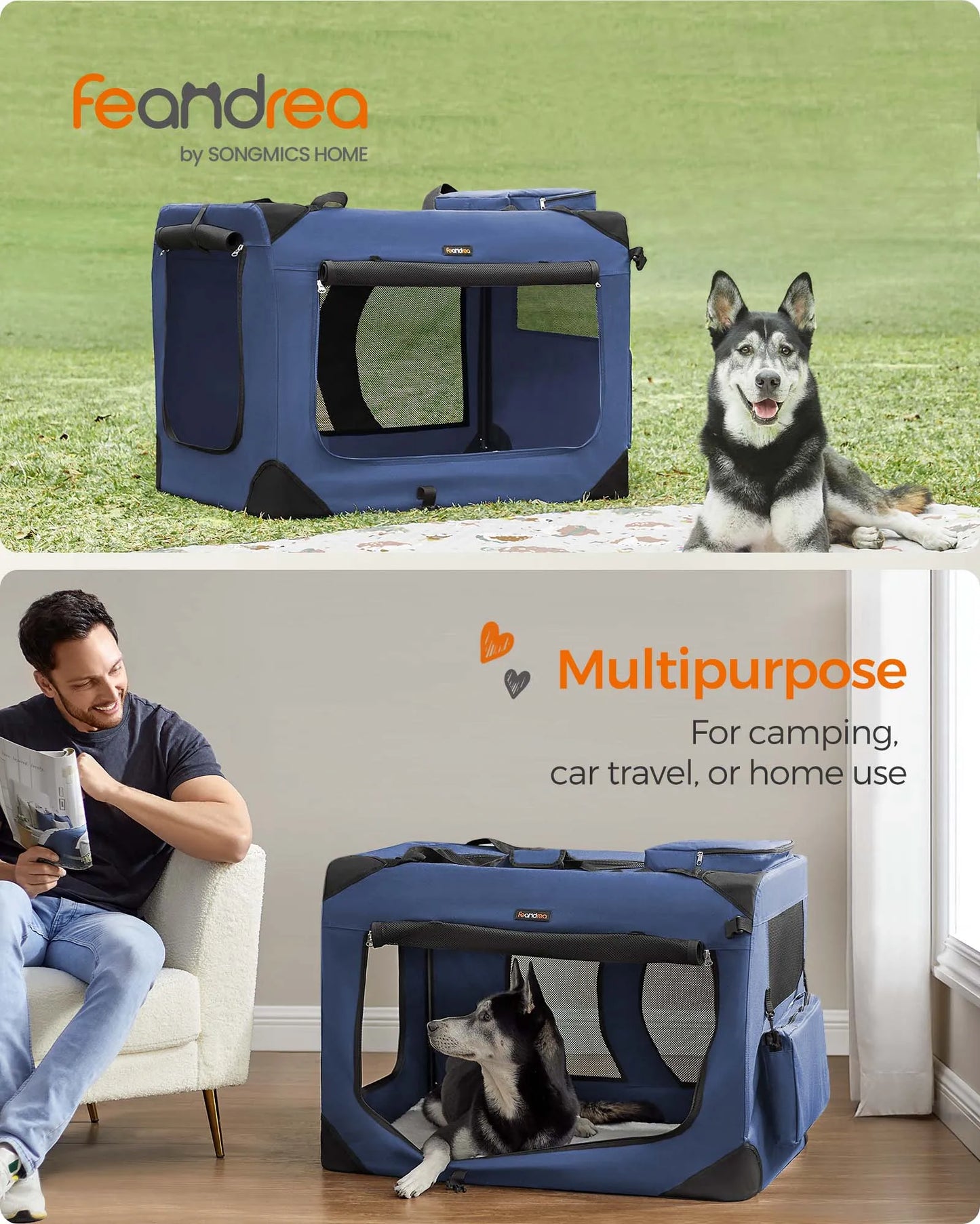 36" Collapsible Soft Travel Cat/Dog Crate