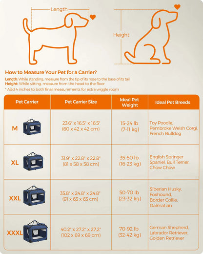 36" Collapsible Soft Travel Cat/Dog Crate