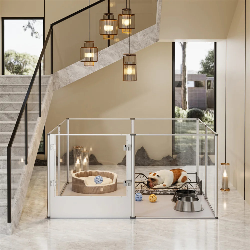 Extra Large Acrylic Pet Enclosure for Small Dogs, Rabbits, Ferrets, Guinea Pigs