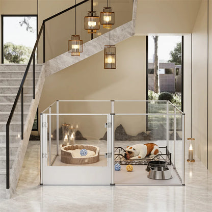 Extra Large Acrylic Pet Enclosure for Small Dogs, Rabbits, Ferrets, Guinea Pigs