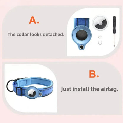 LED AirTag Dog Collar [IPX7 Waterproof]