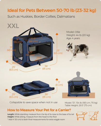 36" Collapsible Soft Travel Cat/Dog Crate