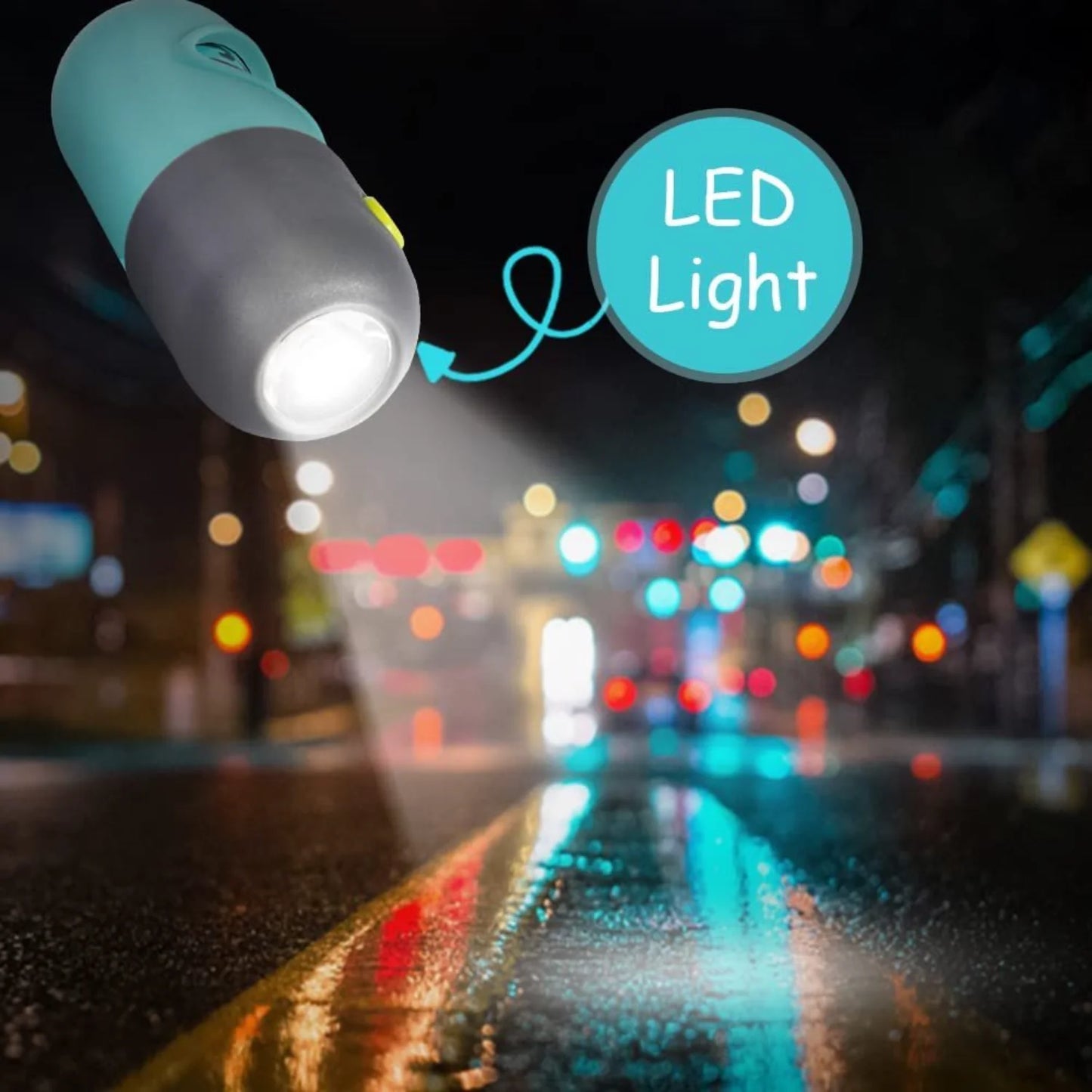 Dog Poop Bag Dispenser with Built-in LED Flashlight and Carabiner Clip